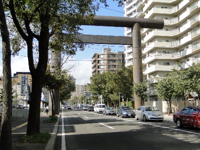 第二鳥居から市内中心部を俯瞰