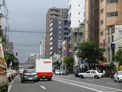 札幌中心部に向かう幹線
